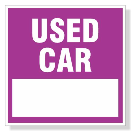 Decals for Monthly Sales Record - Used Car