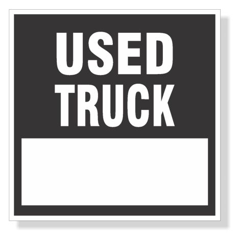 Used Truck - Decals for Monthly Sales Record