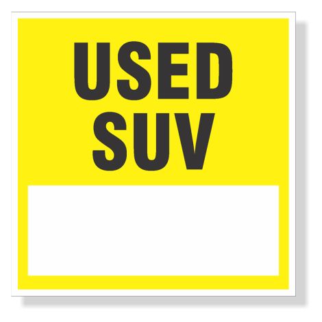 Used S.U.V - Decals for Monthly Sales Record