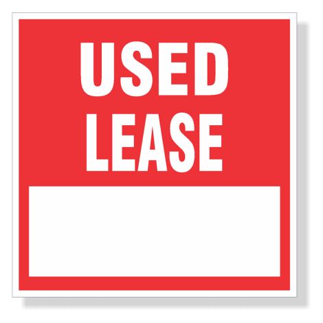 Used Lease - Decals for Monthly Sales Record