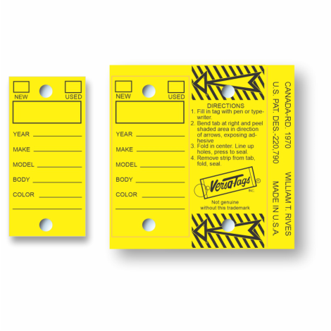 Genuine Versa-Tag Key Tags - Yellow