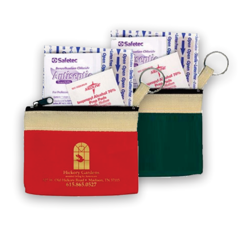 Key Ring Zippered First Aid Pouch