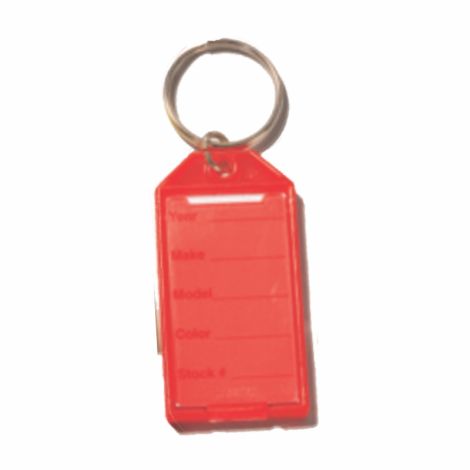 Plastic Snap Key Tag  - Red