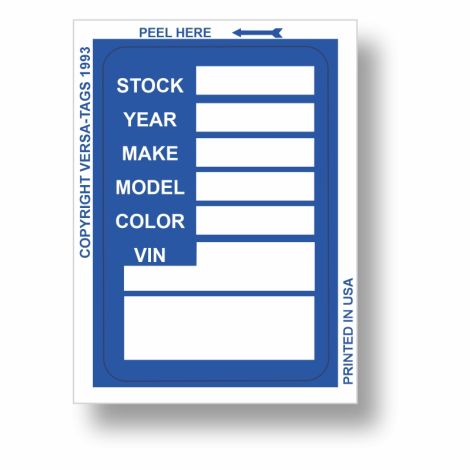 Versa-Tag Stock Stickers - Blue