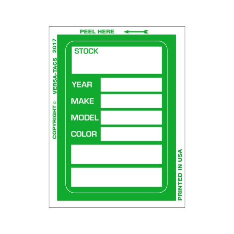 Versa-Tag Stock Stickers - Green