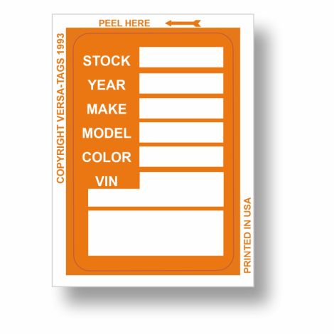Versa-Tag Stock Stickers - Orange