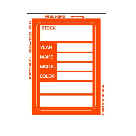 Versa-Tag Stock Stickers - Orange