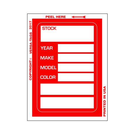 Versa-Tag Stock Stickers - Red