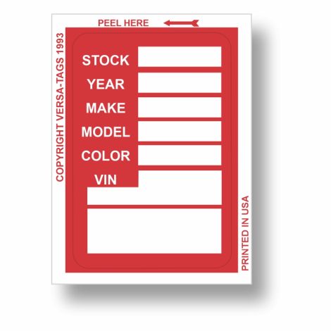 Versa-Tag Stock Stickers - Red