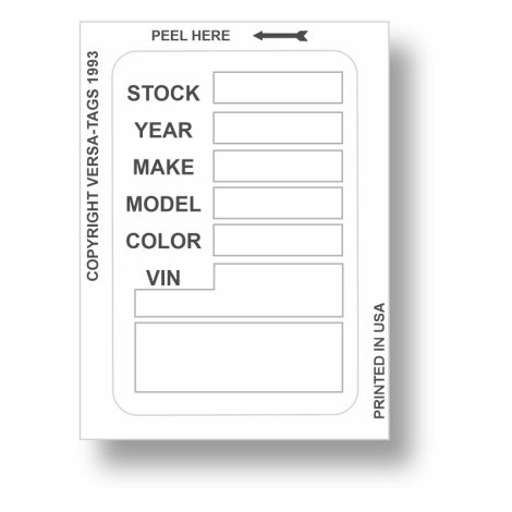 Versa-Tag Stock Stickers - White