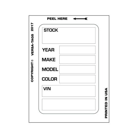 Versa-Tag Stock Stickers - White