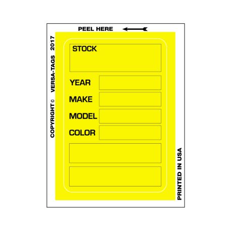 Versa-Tag Stock Stickers - Yellow