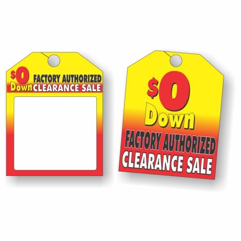 $0 Down Clearance Sale - Rearview Mirror Tags