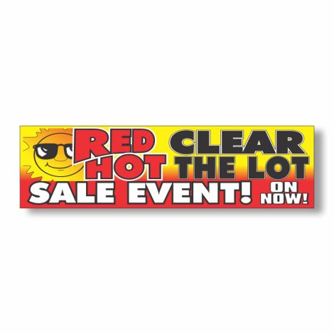Red Hot Clear The Lot - Showroom Window or Vehicle Decals