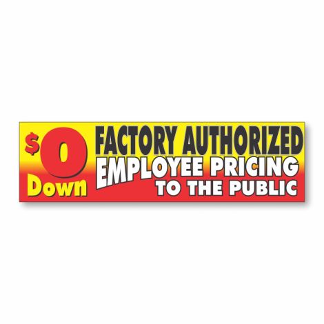 Factory Authorized Employee Pricing - Showroom Window or Vehicle Decals