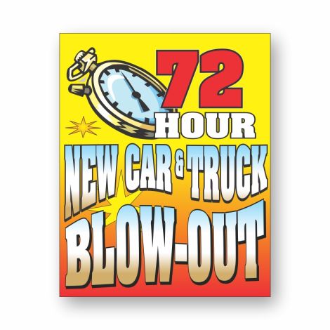 72 Hour New Car & Truck Blow-Out - Showroom Window Decals