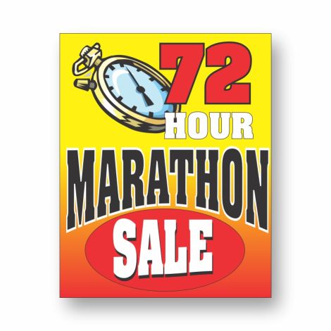 72 Hour Marathon Sale - Showroom Window Decals