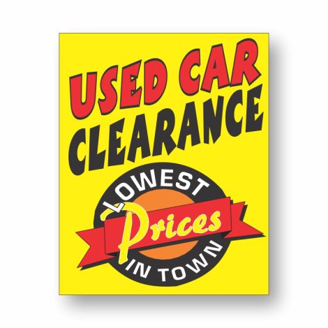 Used Car Clearance - Showroom Window Decals