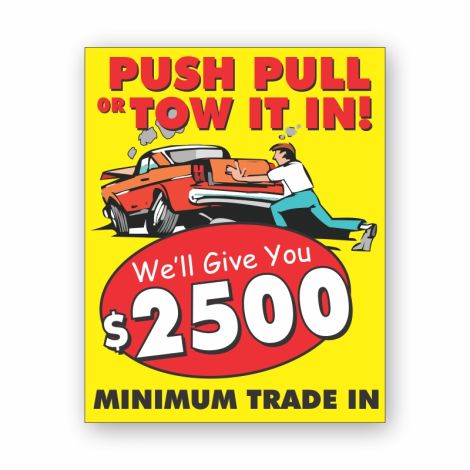 Push Pull Or Tow It In - Showroom Window Decals