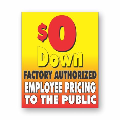 Factory Authorized Employee Pricing - 50" x 65"