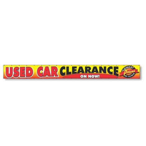 Used Car Clearance On Now! - Giant 2' x 20' Event Banner