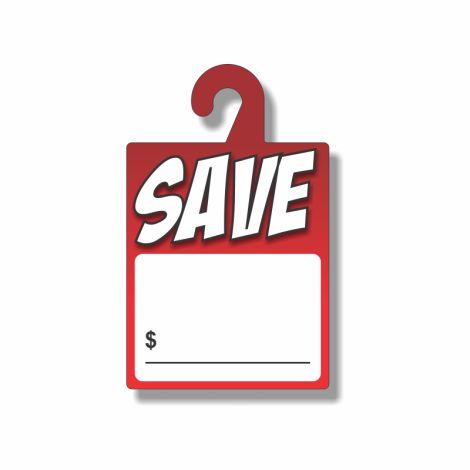 Save - Dry Erase Rear-View Mirror Tags - Red (7" x 11")