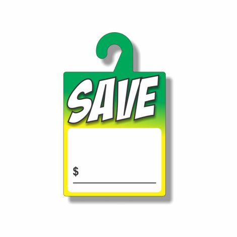 Save - Dry Erase Rear-View Mirror Tags - Green/Yellow (7" x 11")
