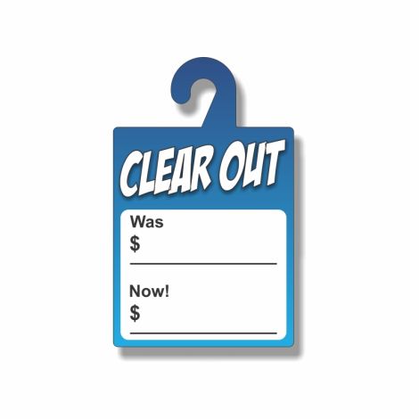 Clear Out Info - Dry Erase Rear-View Mirror Tags - Blue