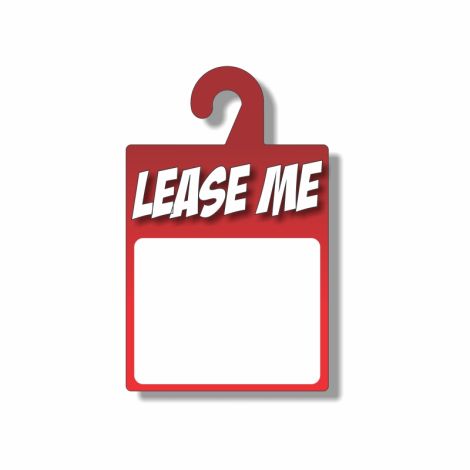 Lease Me Blank - Dry Erase Rear-View Mirror Tags - Red (7" x 11")