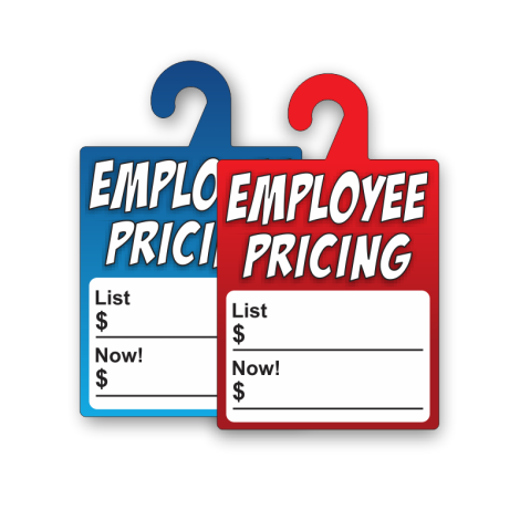 Employee Pricing Info - Dry Erase Rear-View Mirror Tags