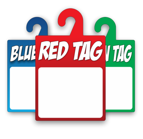 Coloured Tags - Dry Erase Rear-View Mirror Tags