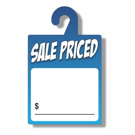 Sale Priced Blank - Dry Erase Rear-View Mirror Tags - Blue (8" x 13")