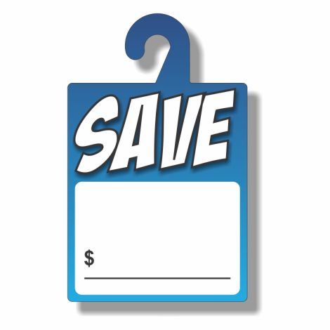 Save - Dry Erase Rear-View Mirror Tags - Blue (8" x 13")