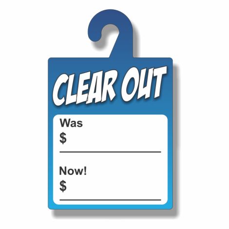Clear Out Info - Dry Erase Rear-View Mirror Tags - Blue (8" x 13")