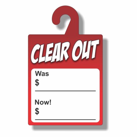 Clear Out Info - Dry Erase Rear-View Mirror Tags - Red (8" x 13")