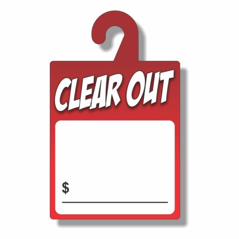 Clear Out Blank - Dry Erase Rear-View Mirror Tags - Red (8" x 13")