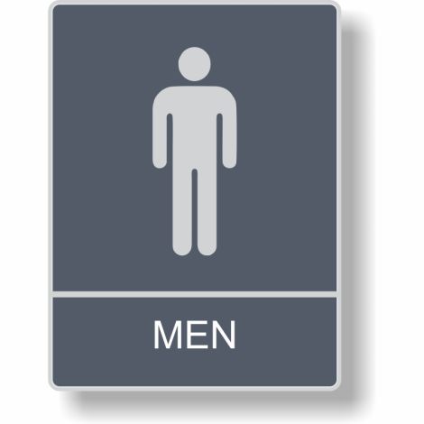 Men - Plastic Braille Facilities Sign