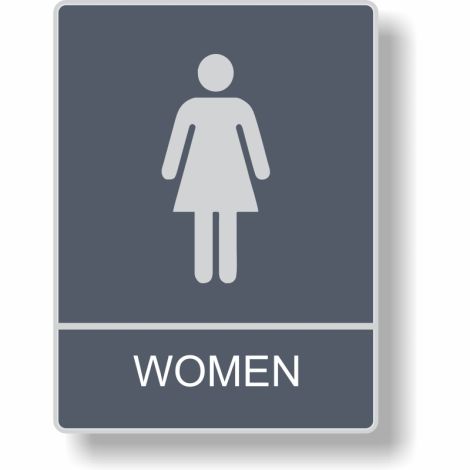 Women - Plastic Non-Braille Facilities Sign