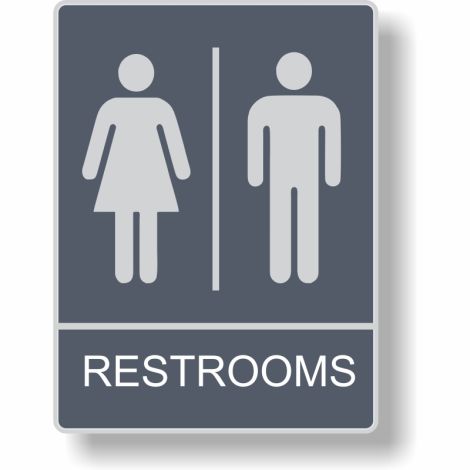 Restrooms - Plastic Non-Braille Facilities Sign