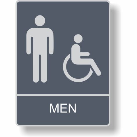 Men Accessible - Plastic Non-Braille Facilities Sign