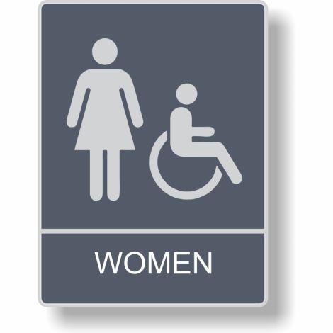 Women Accessible - Plastic Non-Braille Facilities Sign