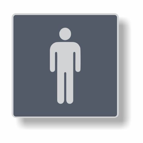 Men - Plastic Non-Braille Facilities Sign