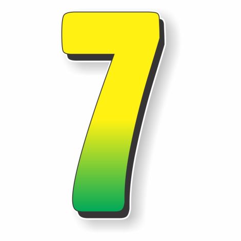 Gigantic Magnetic Numbers and Slogans - 7 - Green/Yellow - 6" x 11"