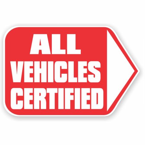 All Vehicles Certified - Mini-Motion Lawn Sign