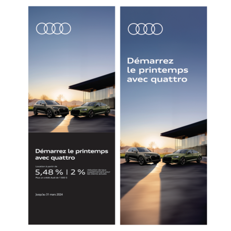 Audi Quattro Bannières Déroulantes - Ensemble de 2 avec Supports de Bannières