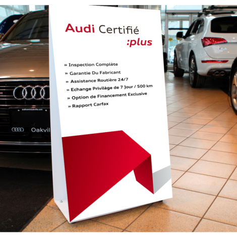 Audi Certifié :plus Enseigne pour salle d'exposition (deux cotés)