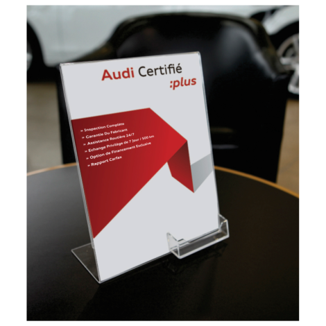 Audi Certifié :plus Exposant des normes avec support pour cartes d'affaires