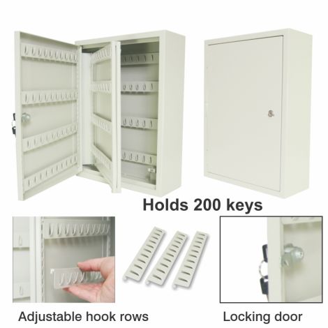 Key Cabinet with Adjustable Hooks