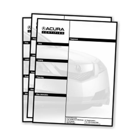 Acura Certified Option/Price Decals