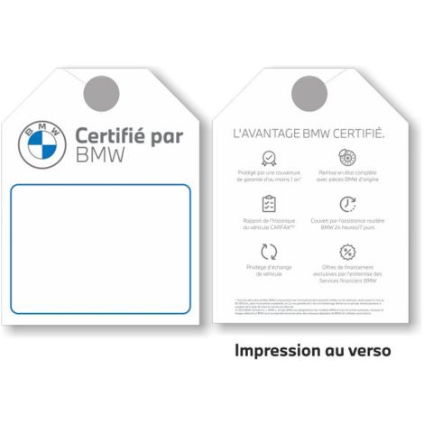 étiquettes de rétroviseur Série Certifiée BMW en carton